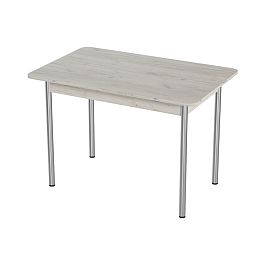 Стол Лион 1 ЛДСП (Подстолье прямое хром(мет)) НЕ ВЫБИРАТЬ Дуб крафт белый - Фото предпросмотра