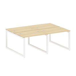 Metal System Quattro Р. ст. на 4 раб. места на О-образном м/к 50БО.СМ-4.1 Акация/Белый металл 2000*1475*750 - Фото предпросмотра