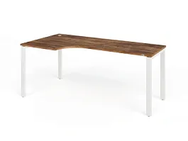 TANDEM RTD078-MK-180L-SH Стол угловой на металлокаркасе левый 1800х900х750 Таксония шоколадная/Белый - Фото предпросмотра