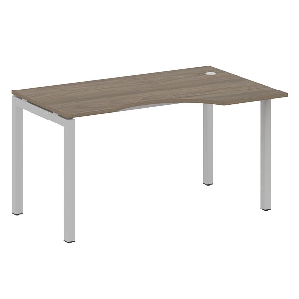 Metal System Quattro Стол криволинейный правый на П-образном м/к 50БП.СА-2 (R) Вяз/Серый металл 1400*900*750 - Вид 1