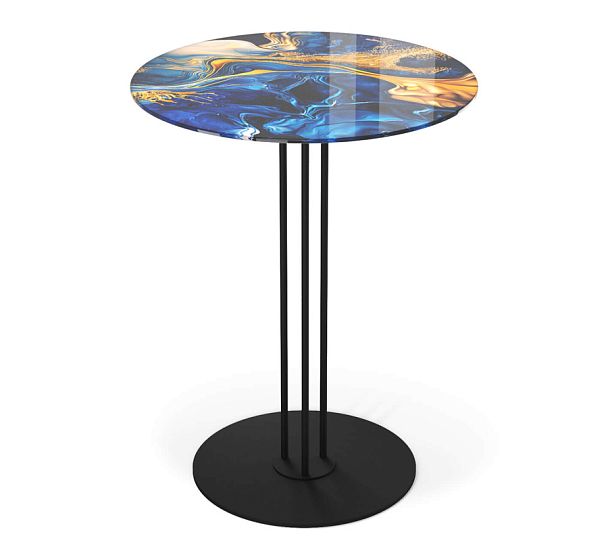 Столик кофейный Sheffilton SHT-CT55/H43 синий сапфир/черный муар - Вид 1