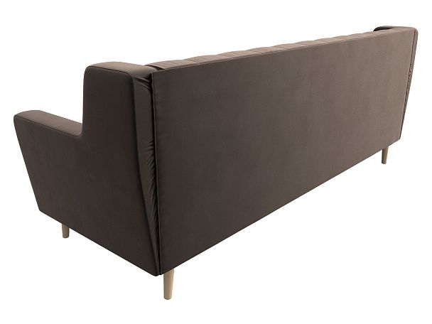Прямой диван Брайтон 3 Люкс (полностью велюр коричневый) - Вид 6