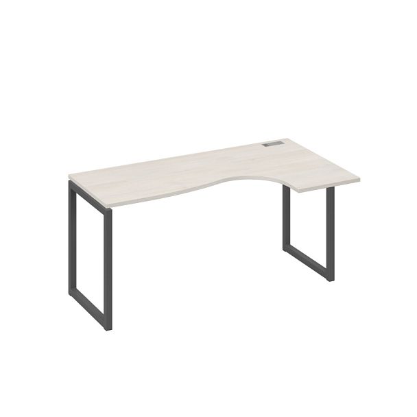 Стол эргономичный правый "Классика" на металлокаркасе QUATTRO A4 А4 Б4 036 БП дуб / металлокаркас антрацит - Вид 1