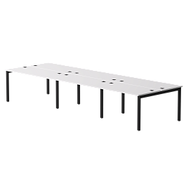 Бенч-система на 6 мест Everprof EVO на металлокаркасе 4740х670(1370)x755 Белый/Черный - Фото предпросмотра