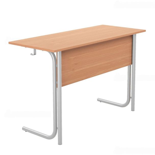 Стол ученический 100В, 2-местный на круглой трубе (м/к Коричневый, Серый, Черный), гр.7 - Вид 1