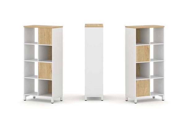 Стайл Проджект Набор стеллажа 2-х сторон., 4 яр. SN.NSD-421 Белый/Тиквуд Светлый/Металл Белый 754*40 - Вид 1