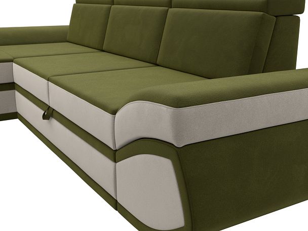 Диван угловой Лига-032 левый угол Микровельвет зеленый - Вид 4