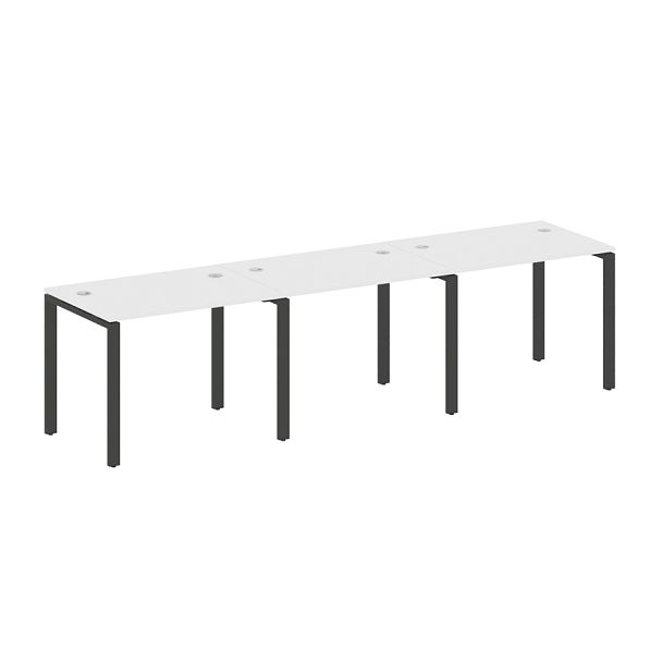 Metal System Р. ст. на 3 раб. места на П-образном м/к БП.СМ-3.1 Белый/Антрацит металл 3000*720*750 - Вид 1