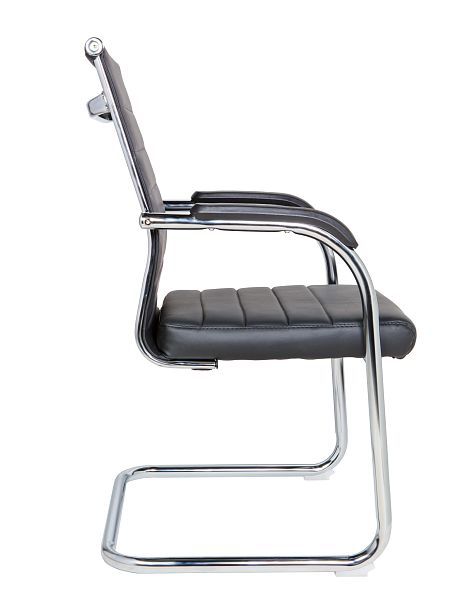 Кресло офисное Авалон CF / хром / черная экокожа - Вид 3