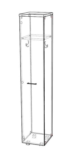 Шкаф-гардероб  узкий Рио РШ311-04 L/R - Вид 2