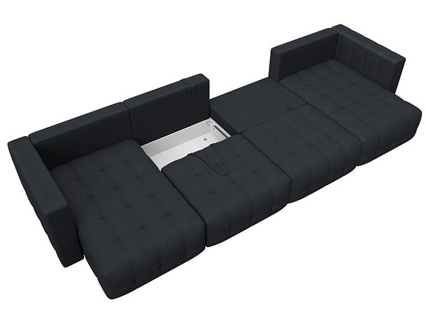 Диван П-образный Лига-052 НПБ Лонг Замша серый - Вид 8