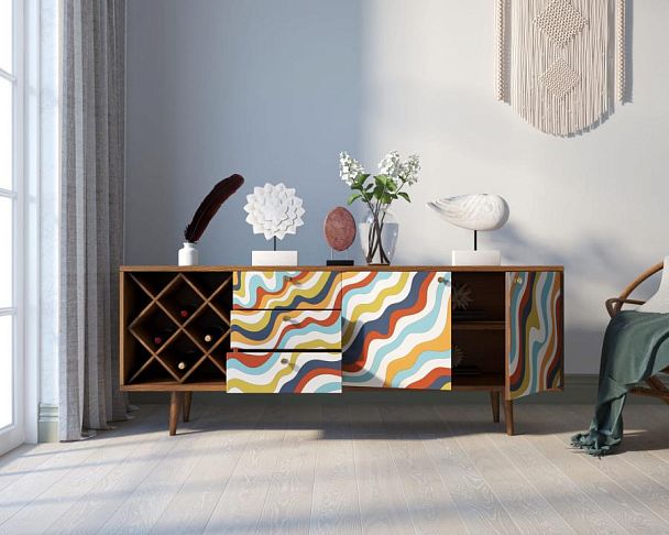 Комод Berber удлиненный с бутылочницей принт 21 арт BB15/Print_21 - Вид 2