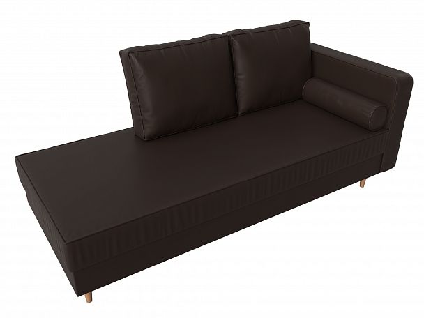 Кушетка Прайм правый (полностью экокожа коричневая) - Вид 5