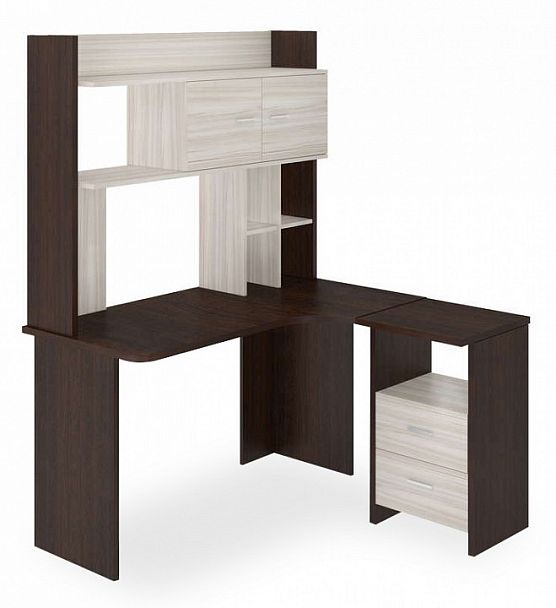 Стол компьютерный Домино Lite СКЛ-Угл130+НКЛХ-130 ВК ПРАВ Венге/Карамель правый - Вид 1