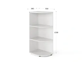 UNITY РШ-09Г БЕЛЫЙ Стеллаж открытый Угловой 380х550х1208 - Фото предпросмотра