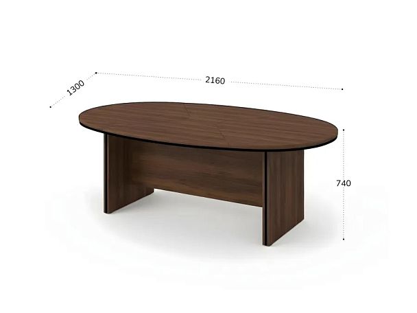 БЕРЛИН / BERLIN Конференц-стол составной 2160х1300х740 Орех Вармия/Черный - Вид 2