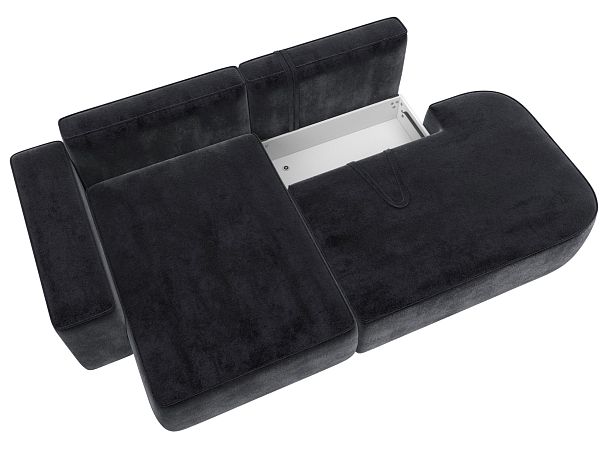 Диван угловой Лига-065 угол левый Велюр серый - Вид 7