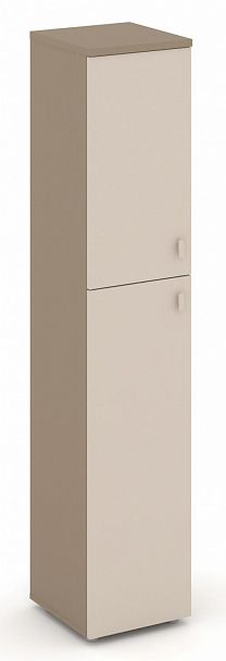 Шкаф высокий узкий (1 средний фасад ЛДСП + 1 низкий ЛДСП) "ESTETICA" ES.SU-1.8  Капучино - Вид 1