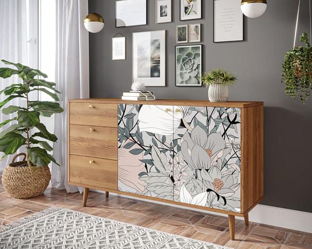 Комод Berber с двумя дверками и ящиками 50 принт арт BB05/Print_49 - Вид 3