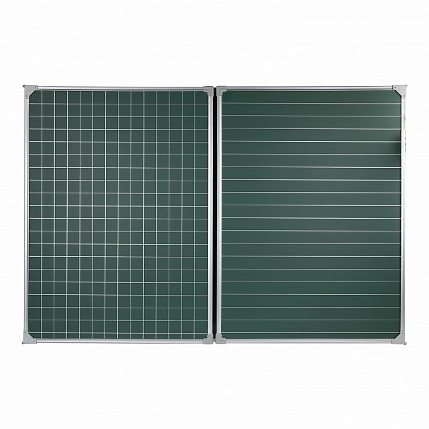 Доска для мела магнитная 3-х элементная 100х150/300 см, ДОПОЛНИТЕЛЬНАЯ ЛИНИЯ/КЛЕТКА, зеленая, BRAUBERG, 236972 - Вид 5