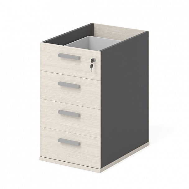 Тумба офисная "Тандем" ПК-ТН-ТМ45Х59Я4-В2-909 дуб альпийский/антрацит - Вид 1