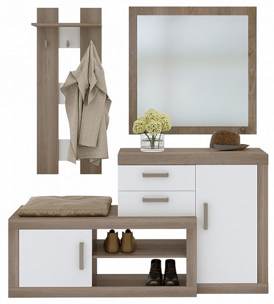 Стенка для прихожей Toivo ТОЙ-ПР 14 Белый/Нельсон - Вид 1