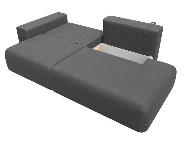 Диван прямой Лига-036 НПБ Модерн подлокотник слева Искусственная замша серый - Вид 8
