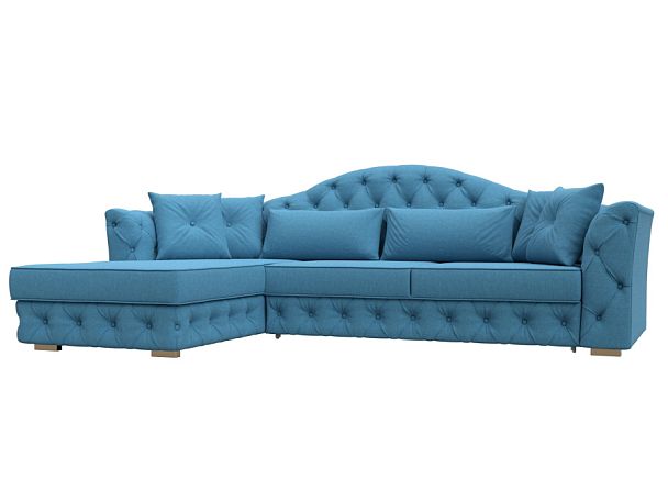 Диван угловой Артис левый угол Рогожка голубой - Вид 1