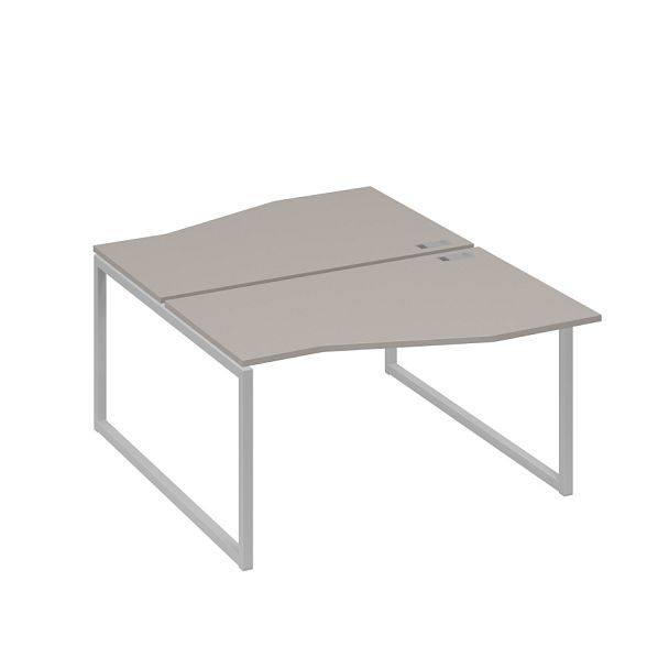 Рабочая станция столы (2х140) Техно каркас QUATTRO A4 А4 Б4 190 БП мокко премиум / металлокаркас серый - Вид 1