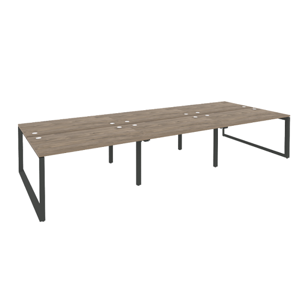 Onix Рабочая станция на О-образном м/к O.MO-D.RS-6.3.8 Тиквуд темный/Антрацит металл 4140*1635*750 - Вид 1