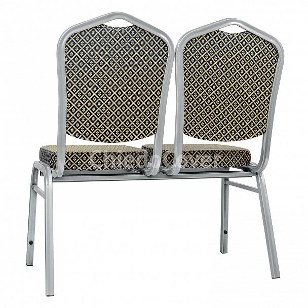 Секция стульев Хит - серебро, ромб синий - Вид 3