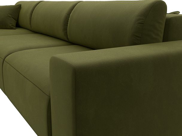Диван угловой Лига-036 Классик Лонг левый угол Микровельвет зеленый - Вид 4