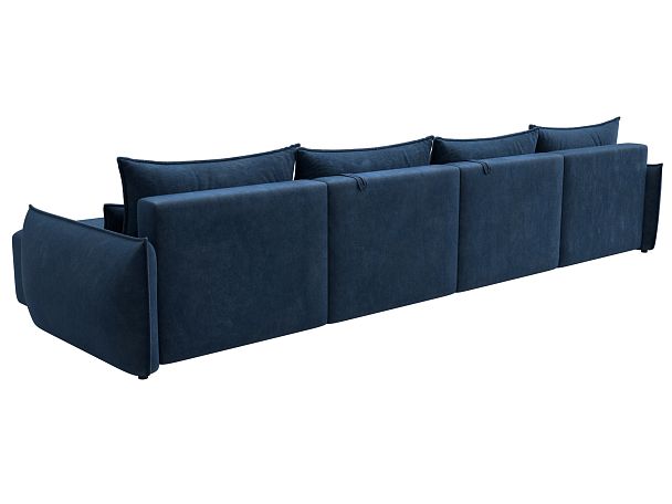 Диван П-образный Лига-051 НПБ Лонг Велюр синий - Вид 5