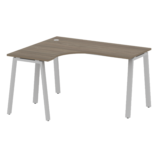 Metal System Стол криволинейный левый на А-образном м/к БА.СА-3 (L) Вяз/Серый металл 1400*1200*750 - Вид 1