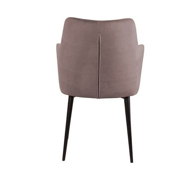 Стул с подлокотниками Hunt, бархат пепельно-бежевый 25 / чёрный конус - Вид 5