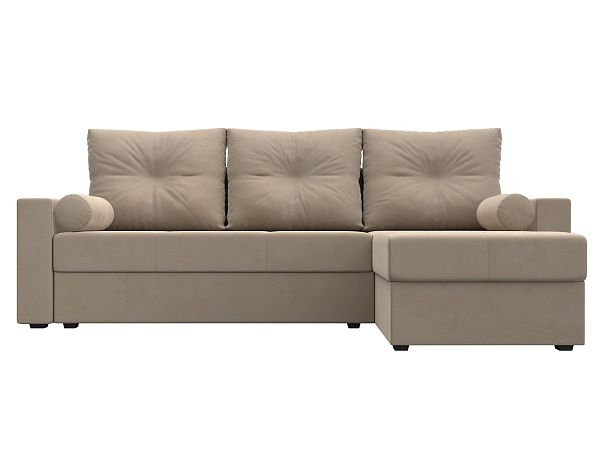 Диван угловой Верона Лайт угол правый (полностью велюр бежевый) - Вид 2
