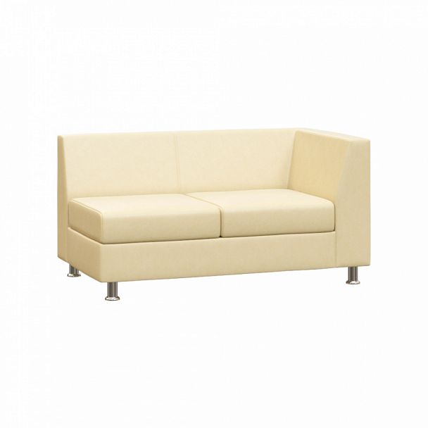 Секция с подлокотником двухместная левая "PRIME" PR.SP-2(L) бежевый кз - Вид 1