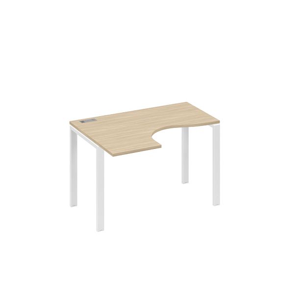 Стол эргономичный левый "Классика" на металлокаркасе UNO A4 А4 Б1 031 БП дуб скандинавский / металлокаркас белый - Вид 1