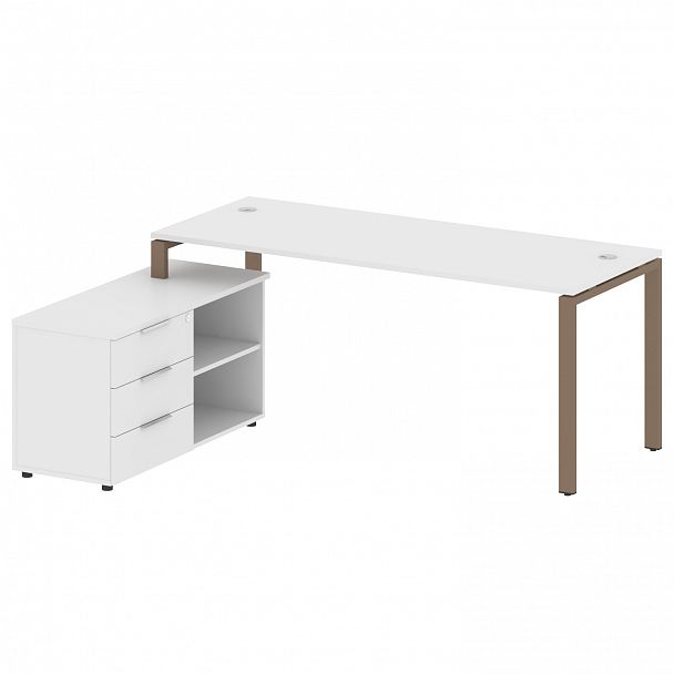 Рабочая станция "Metal System" БП.РС-СТС-2.5 белый/мокко - Вид 2