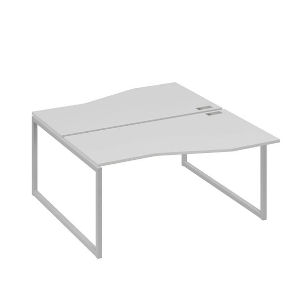 Станция каркас QUATTRO столы 2х160 Техно эргономичные A4 А4 Б4 191 БП серый / металлокаркас серый - Вид 1