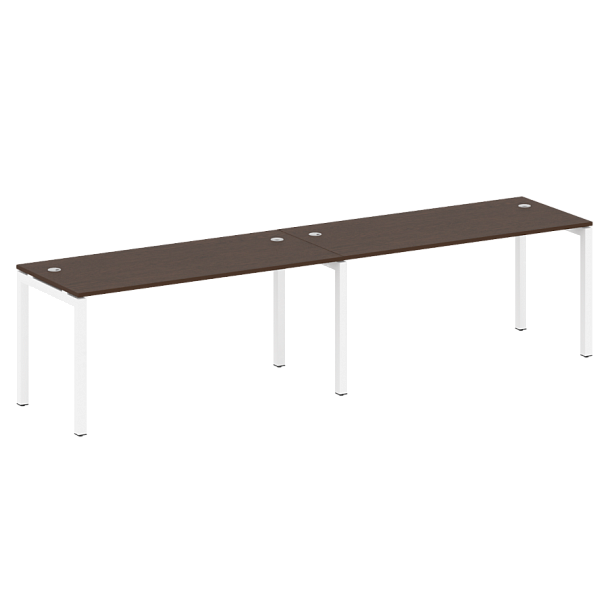 Metal System Quattro Р. ст. на 2 раб. места на П-образном м/к 50БП.СМ-2.4 Венге/Белый металл 3200*720*750 - Вид 1