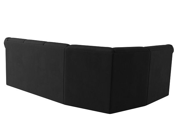 Диван угловой Карнелла левый (полностью микровельвет черный) - Вид 6