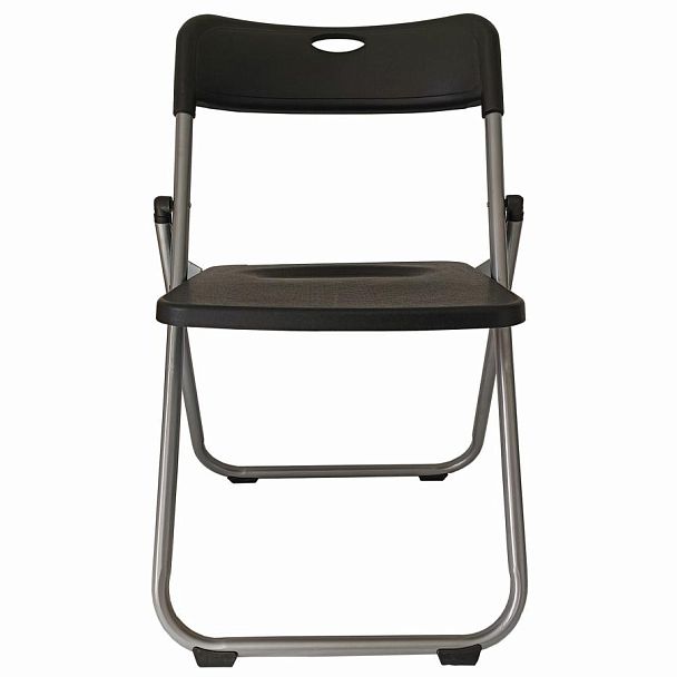 Стулья складные BRABIX "Golf Lite CF-017", КОМПЛЕКТ 4шт., серебристый каркас, пластик, чёрный, 533034 - Вид 4