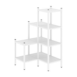 Loft Угловой внутренний стеллаж наборный VR.L-36 Белый бриллиант/Белый металл 862*862*1458 - Фото предпросмотра