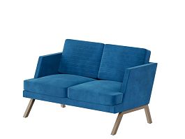 Aldo Диван двухместный ALD-02L Velutto 54/Металл Капучино 1430*875*890 - Фото предпросмотра