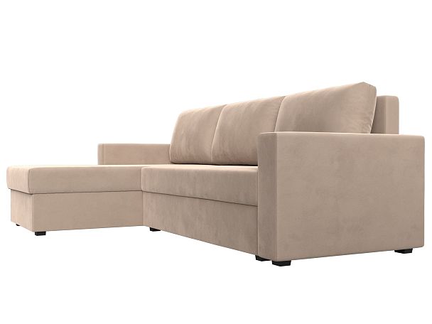 Угловой диван Траумберг Лайт левый (полностью велюр бежевый) - Вид 3