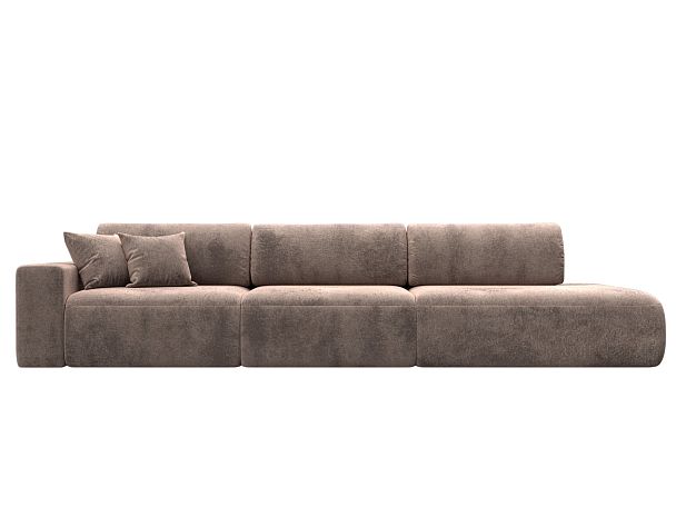 Диван прямой Лига-036 НПБ Модерн Лонг подлокотник слева Велюр бежевый - Вид 2