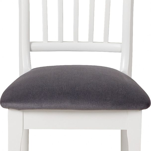 Комплект деревянных стульев с мягким сиденьем Элин Белый/Серый велюр, 3 шт. - Вид 10