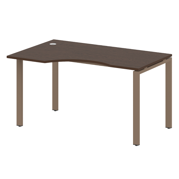 Metal System Стол криволинейный левый на П-образном м/к БП.СА-2 (L) Венге/Мокко металл 1400*900*750 - Вид 1