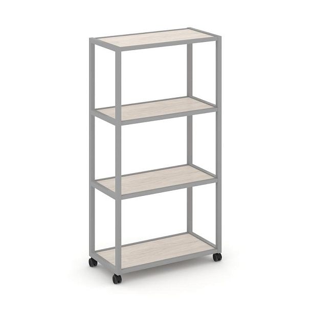 Shelf Mobile Стеллаж 4 уровня 1 секция VR.LT-STK-401.12 Денвер Светлый/Металл Серый 1200*400*1523 - Вид 1